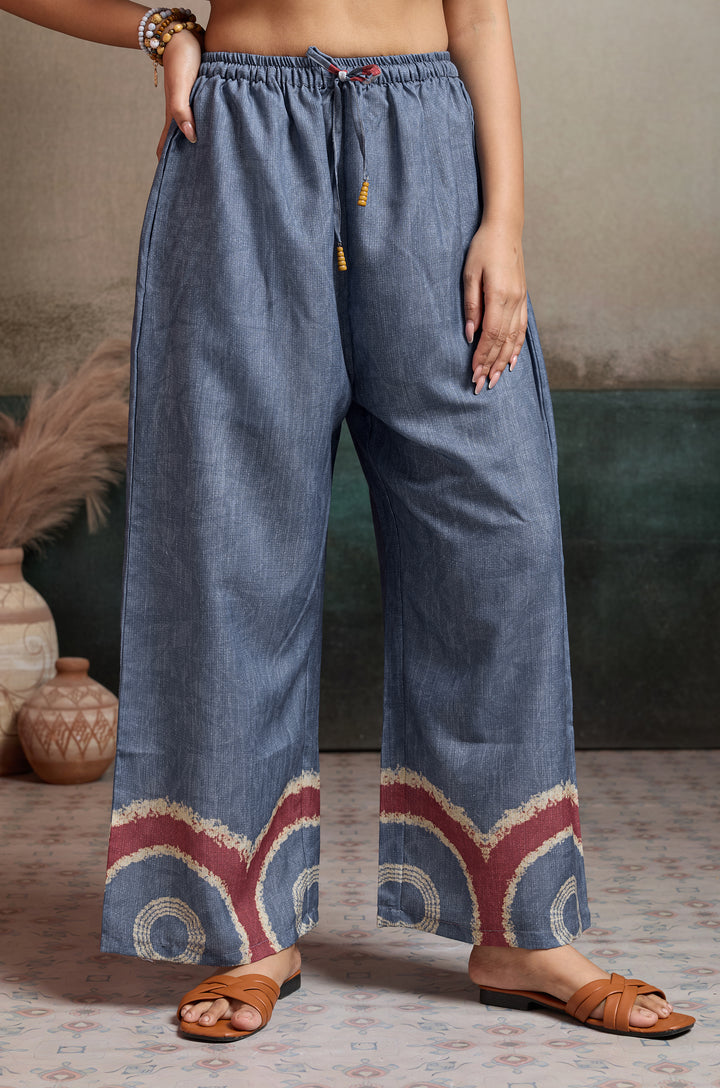 Ocean Ember Linen Women Co-ord set with Digital Print