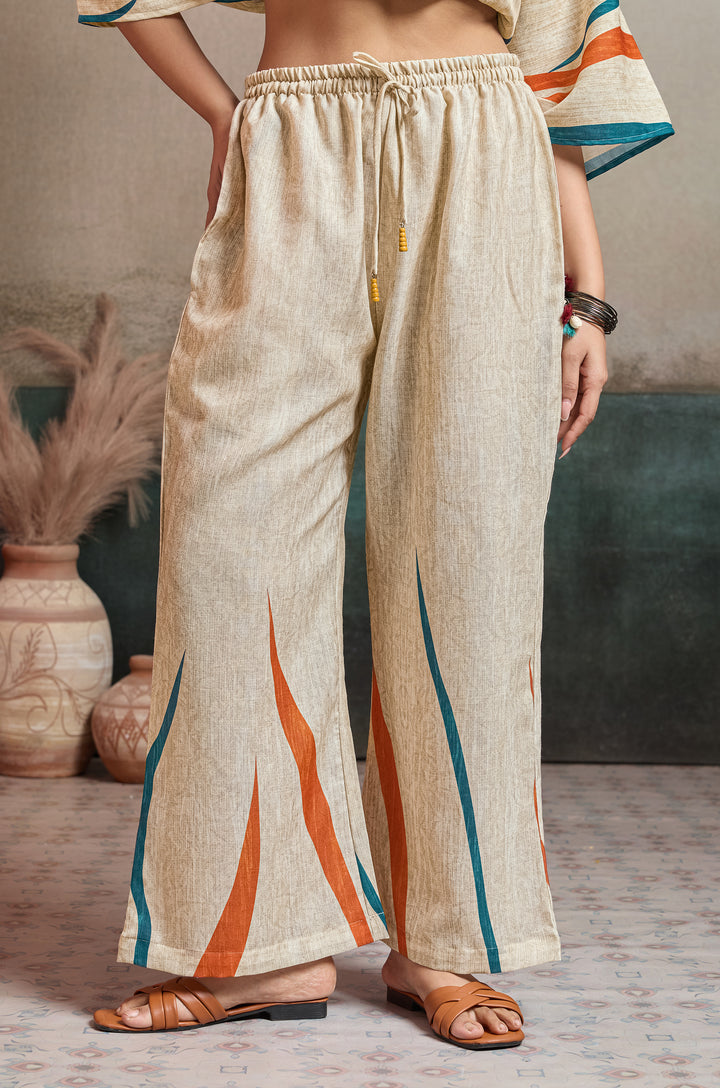 Wave Valley Linen Women Co-ord set with Digital Print