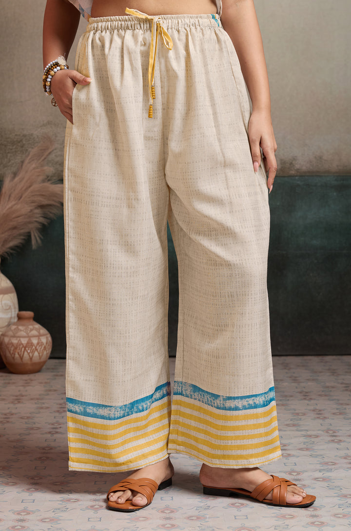 Sunbeam Stripe Linen Women Co-ord set with Digital Print