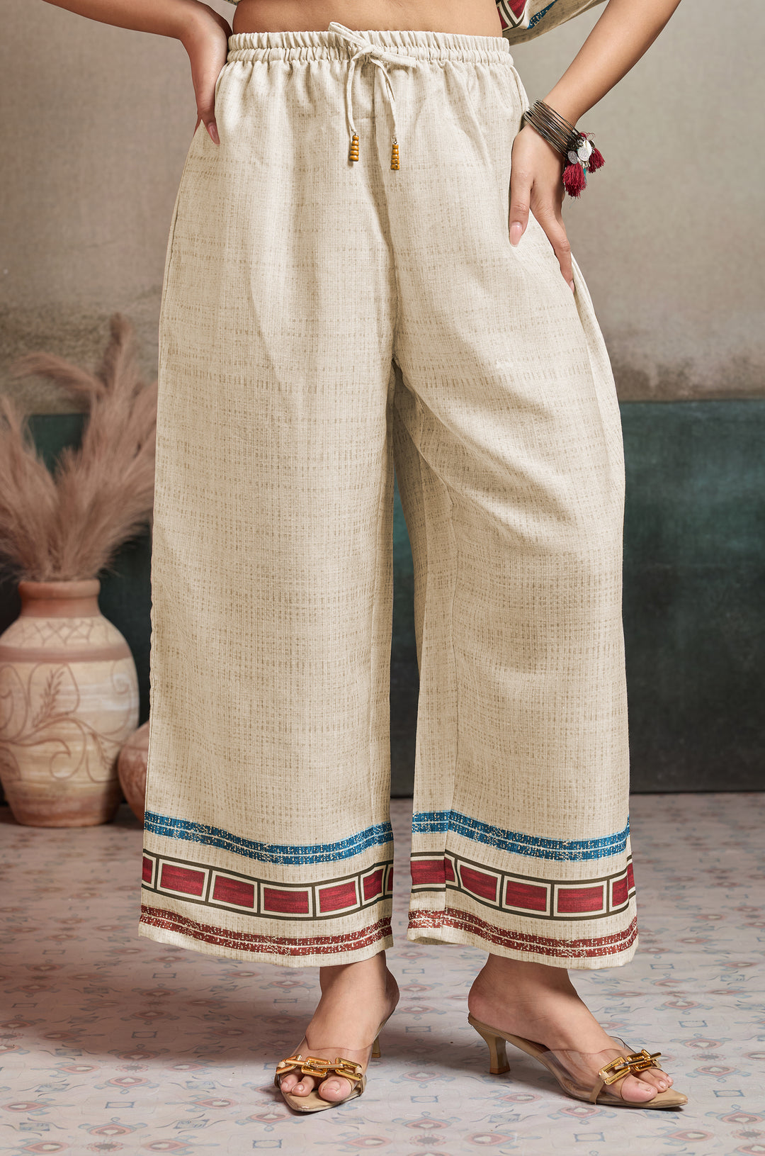 Tidal Glow Linen Women Co-ord set with Digital Print