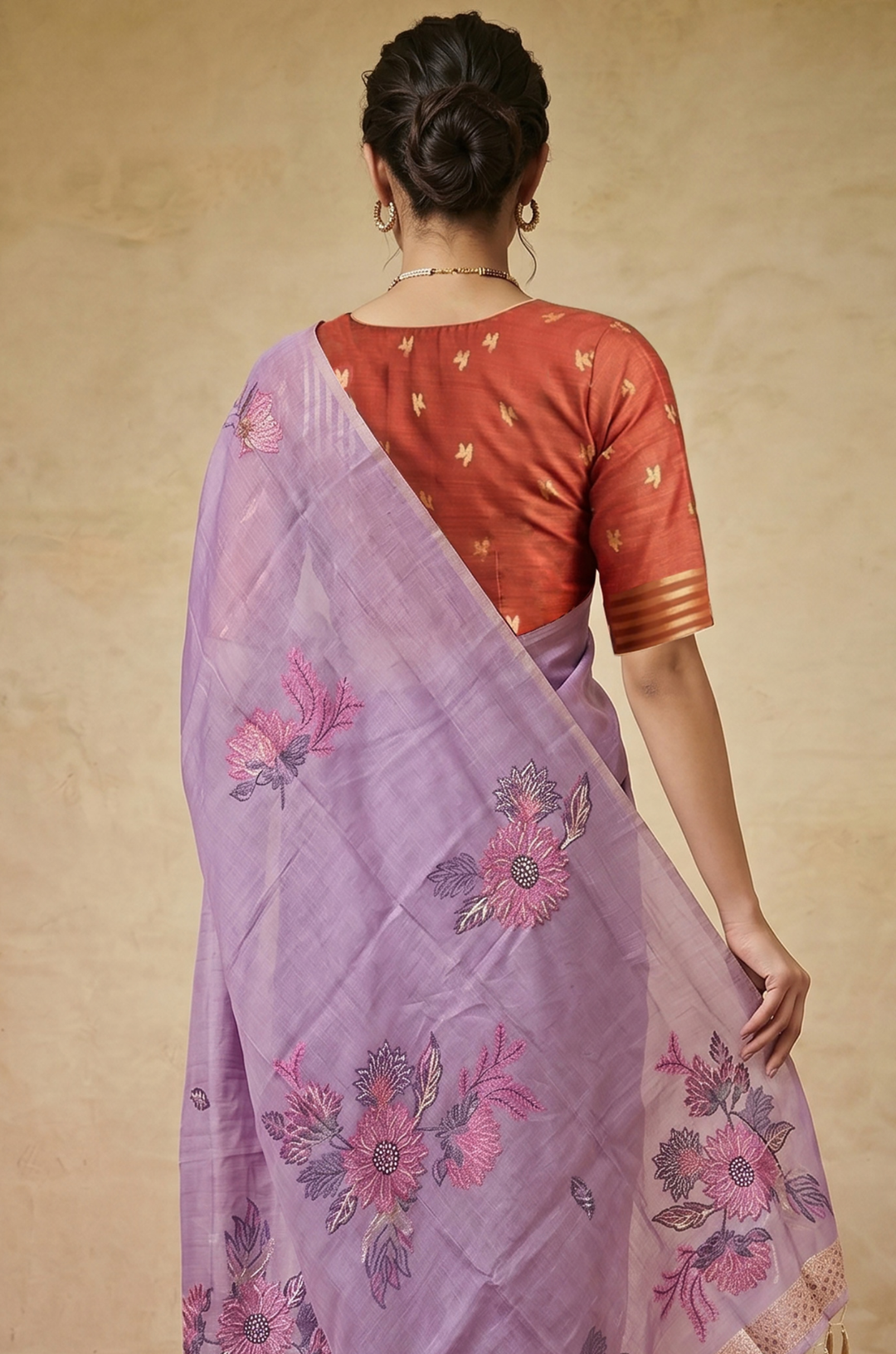 Purple Woven Jamdhani Cotton Saree | Gulnaar Collection