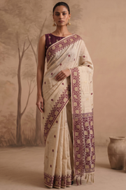 Purple Woven Jamdhani Cotton Saree | Sutra Collection