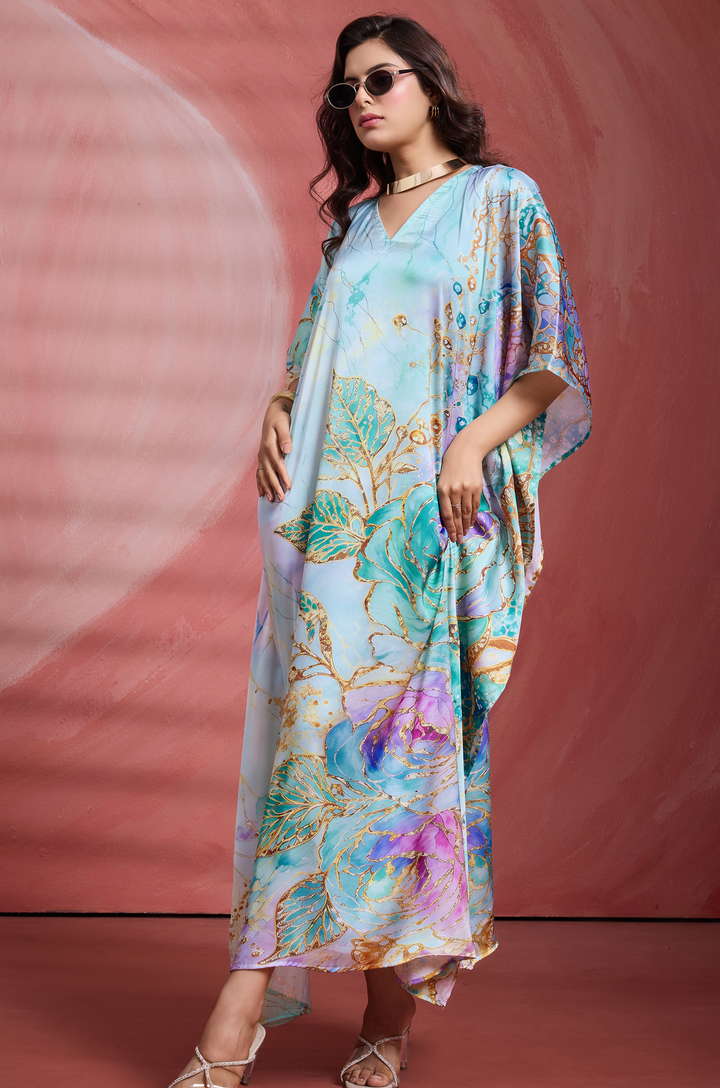 Aqua Garden - Shop Beach Wear Kaftan Online | Label Aarna