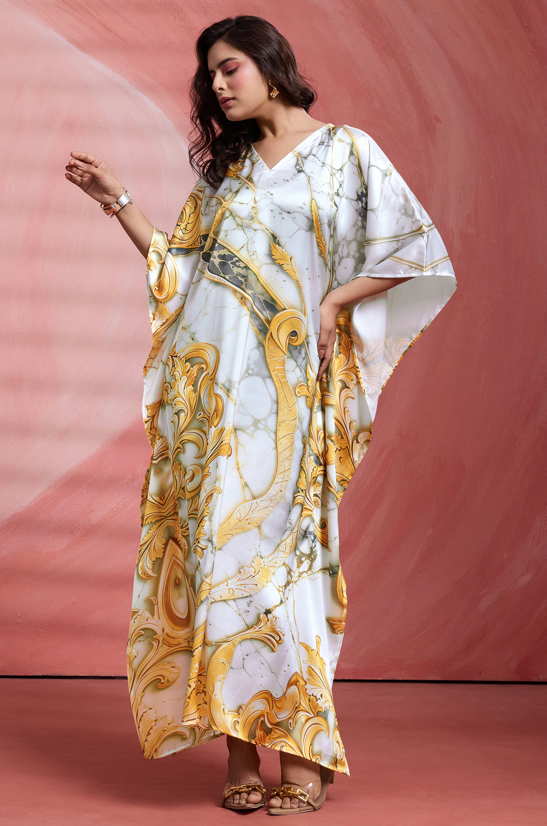 Golden Ornate - Shop Beach Wear Kaftan Online | Label Aarna