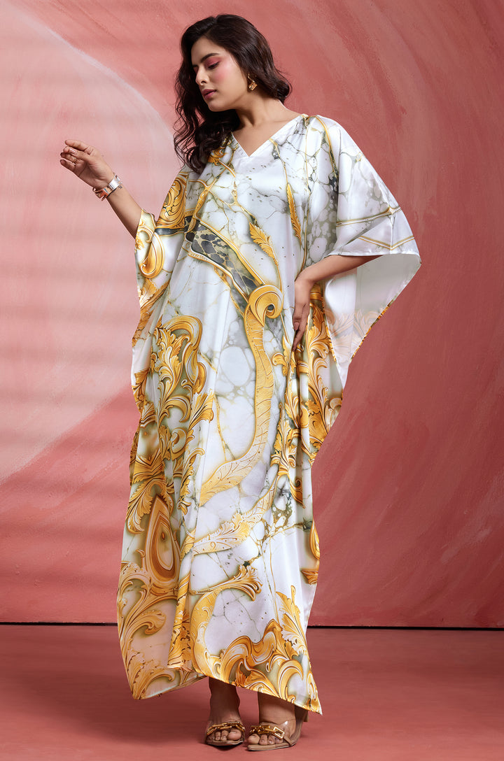 Golden Ornate - Shop Beach Wear Kaftan Online | Label Aarna