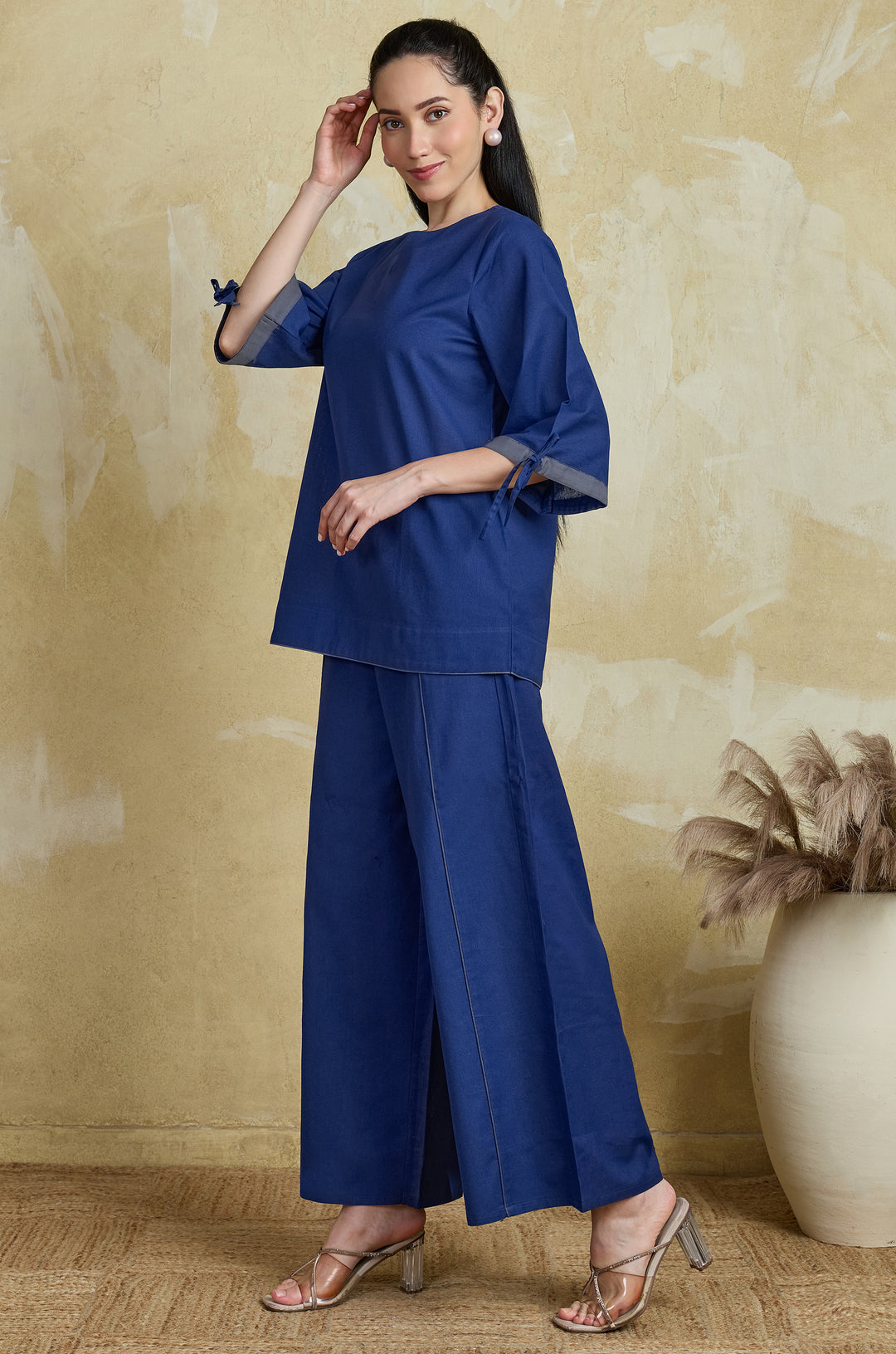 Cobalt Pure Cotton Women Co-ord set