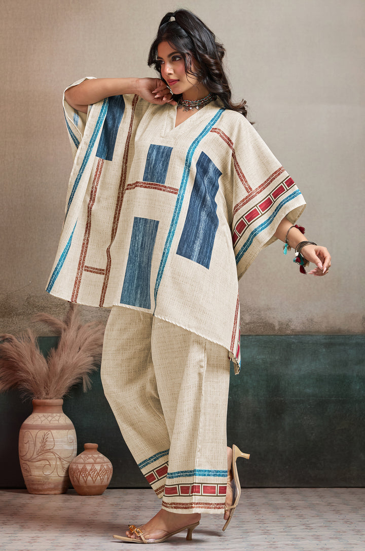 Tidal Glow Linen Women Co-ord set with Digital Print