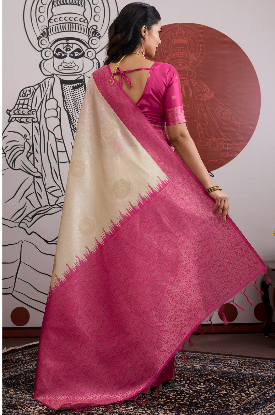 Pink Modern Muse Woven Paper Silk Saree