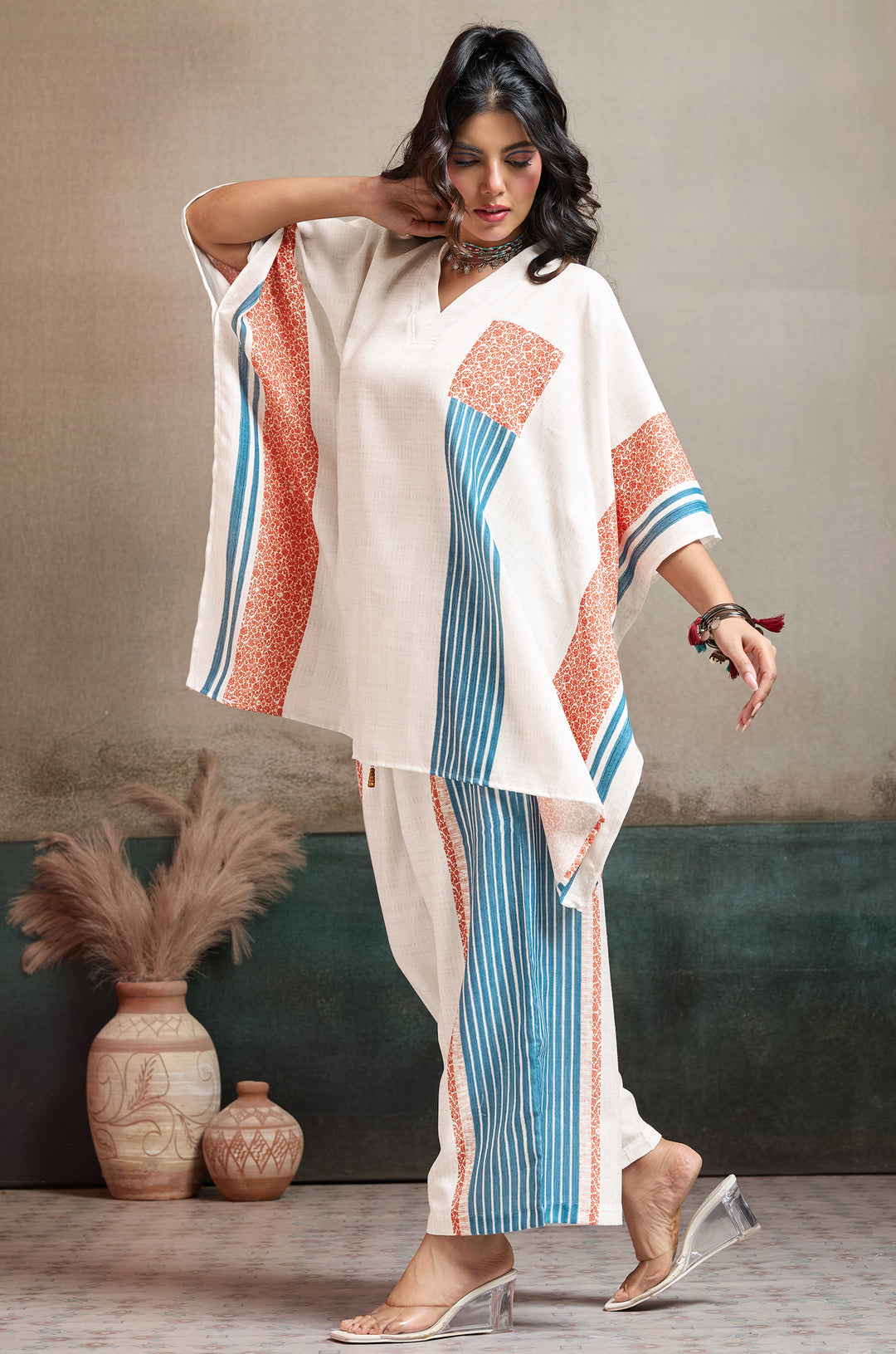 Breezy Vibe Linen Women Co-ord set with Digital Print