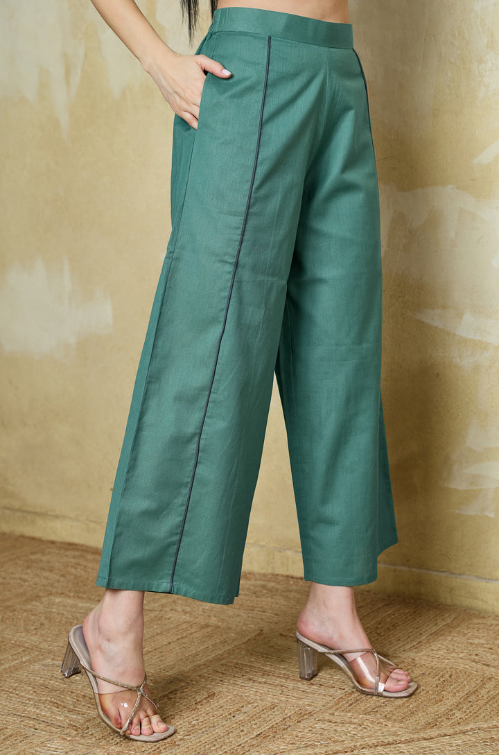 Teal Muse Pure Cotton Women Co-ord set
