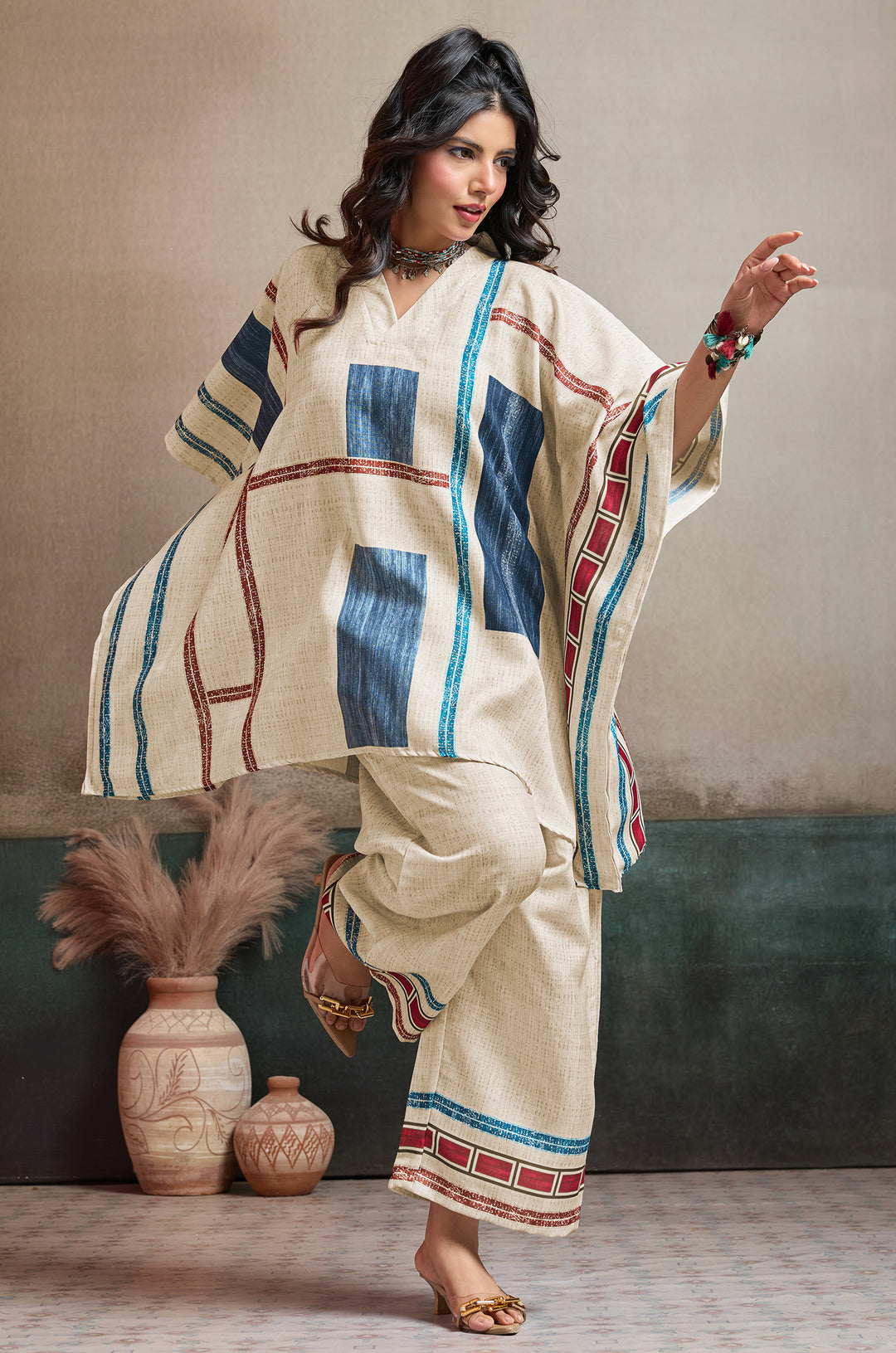 Tidal Glow Linen Women Co-ord set with Digital Print