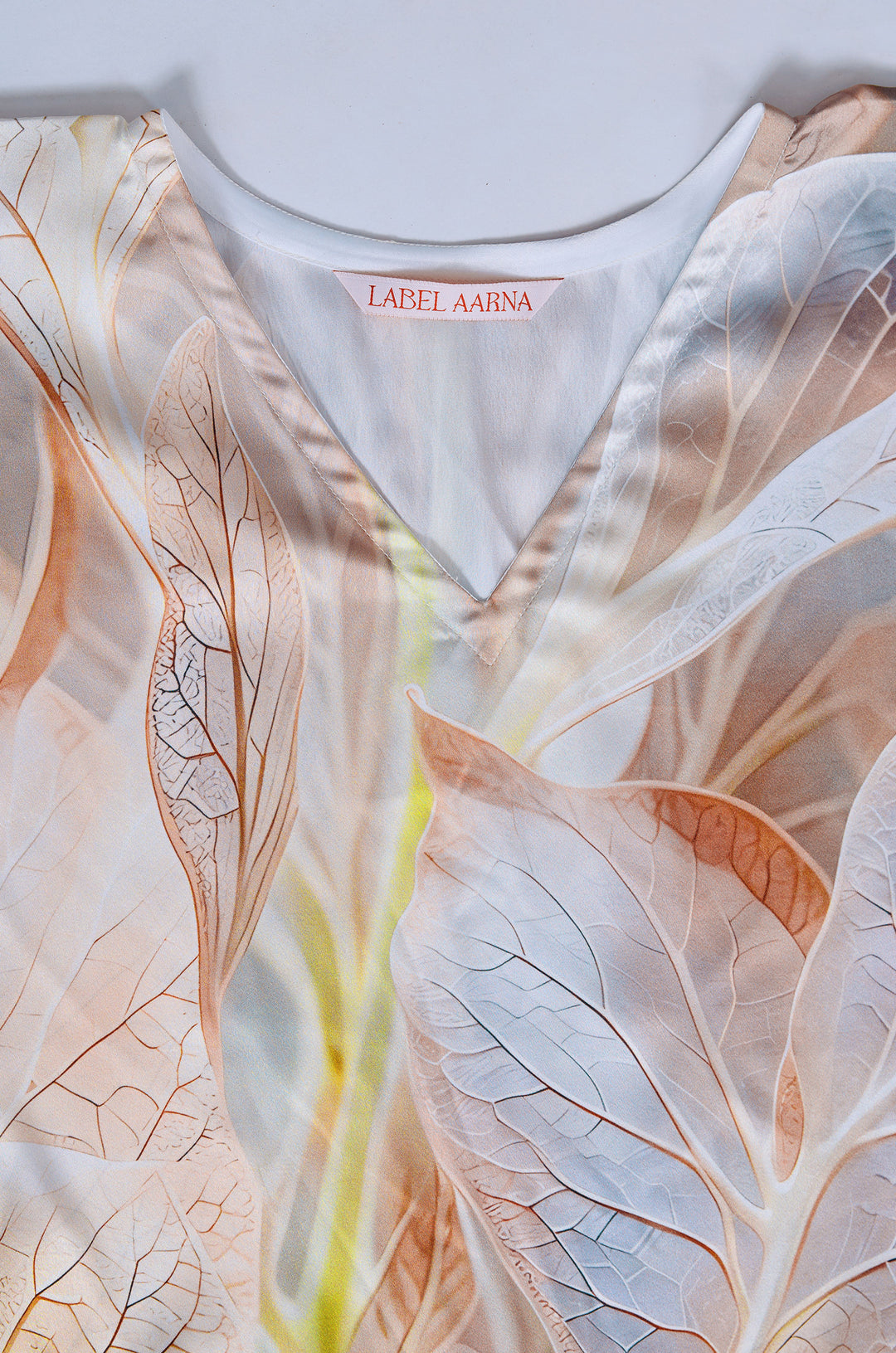 Maple Canopy Soft Satin Women Kaftan Dress with Digital Print