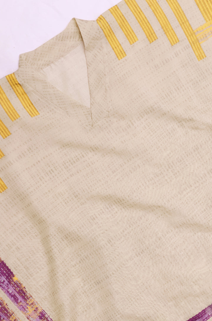 Gold Wine Linen Women Co-ord set with Digital Print