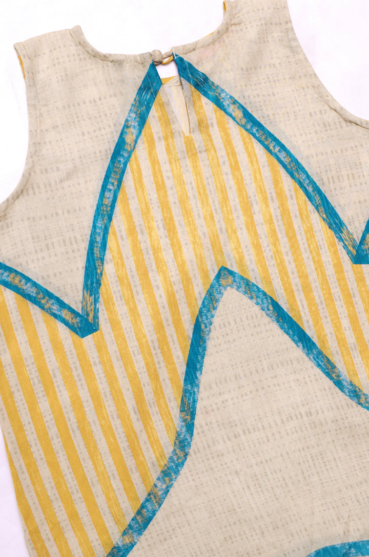 Sunbeam Stripe Linen Women Co-ord set with Digital Print