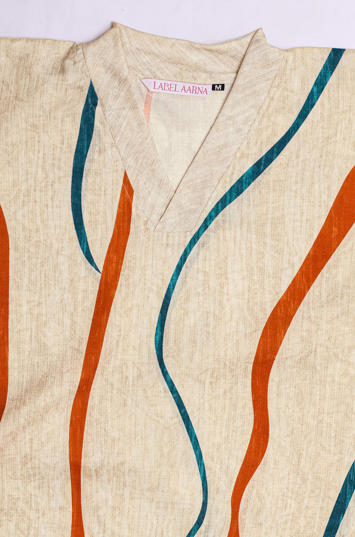 Wave Valley Linen Women Co-ord set with Digital Print