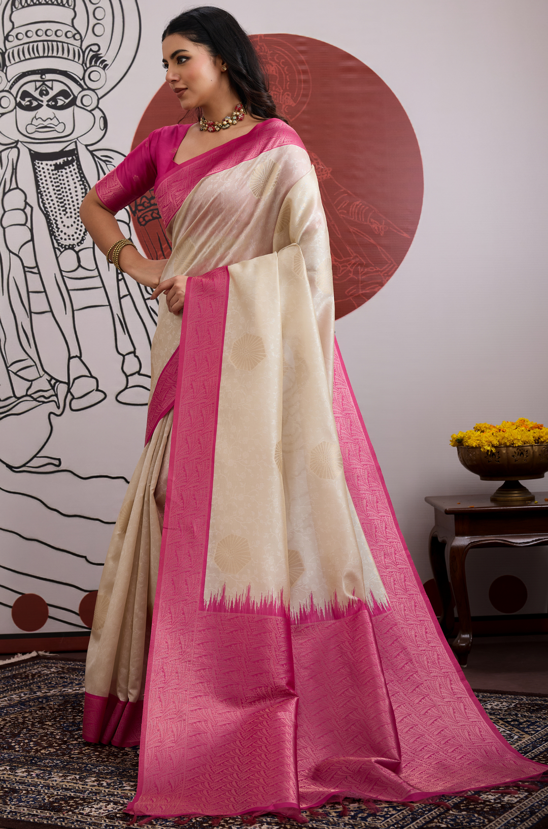 Pink Modern Muse Woven Paper Silk Saree