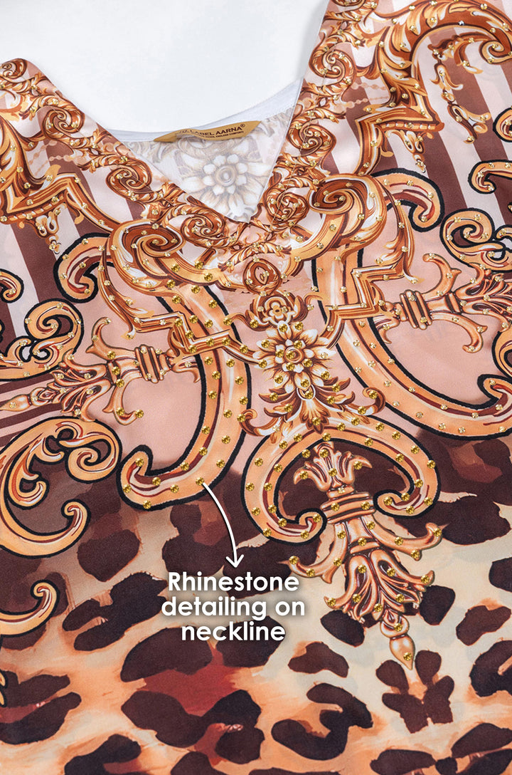 Wild Wind Soft Satin Women Kaftan with Rhinestones