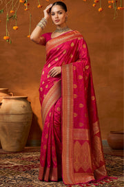 Red Handloom Woven Silk Saree | Mahotsav Collection