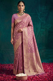 Pink Kanjivaram Woven Silk Saree | Virasat Collection