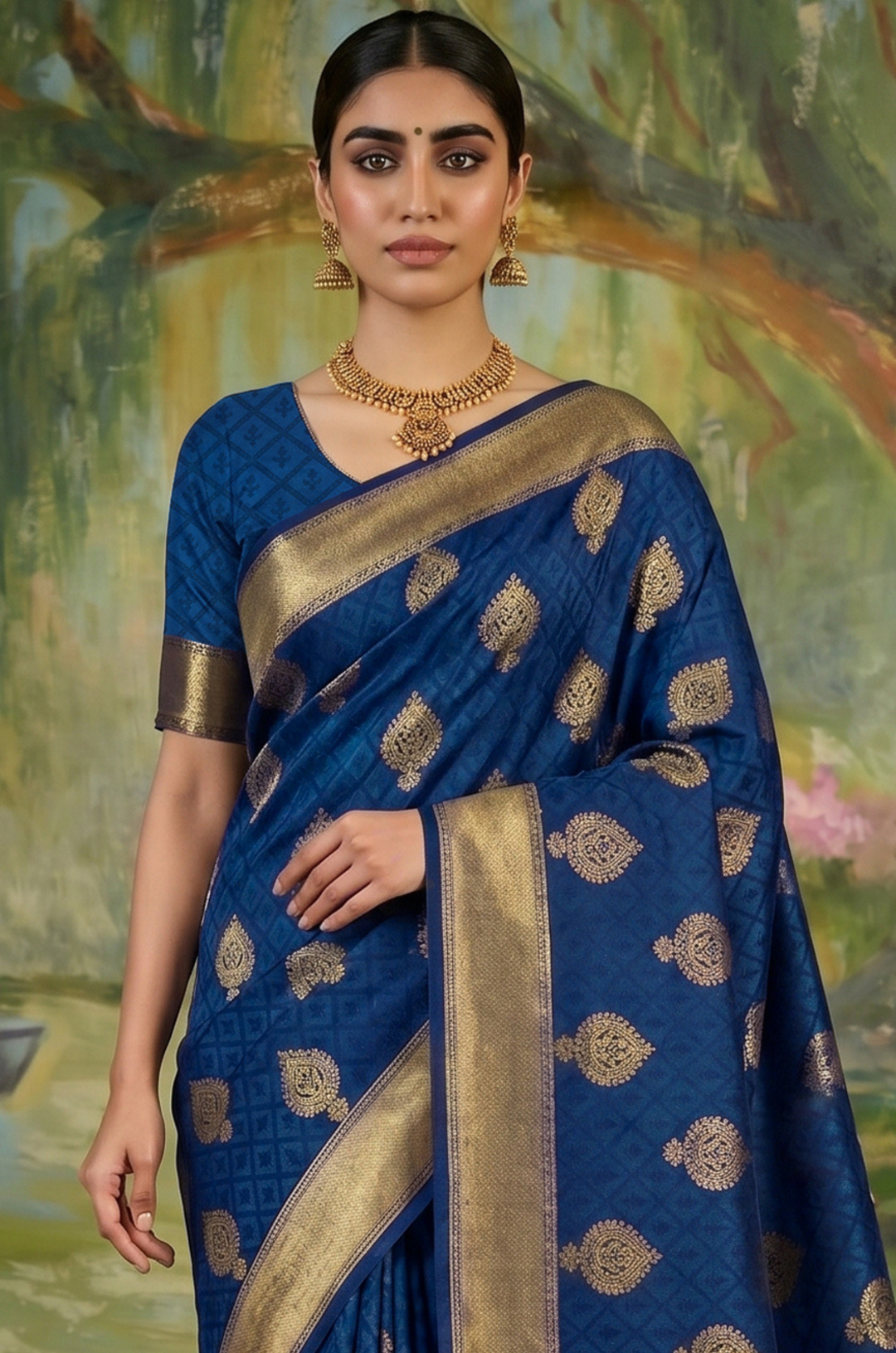 Blue Handloom Woven Silk Saree | Aaradhya Collection