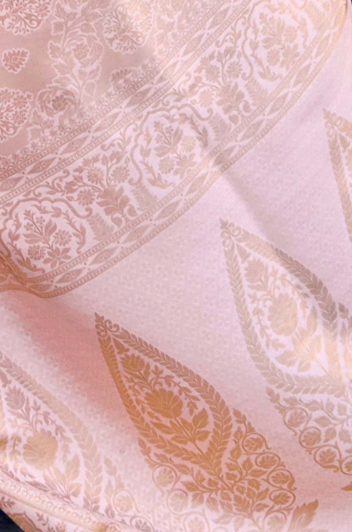 Pastel Pink Woven Silk Saree