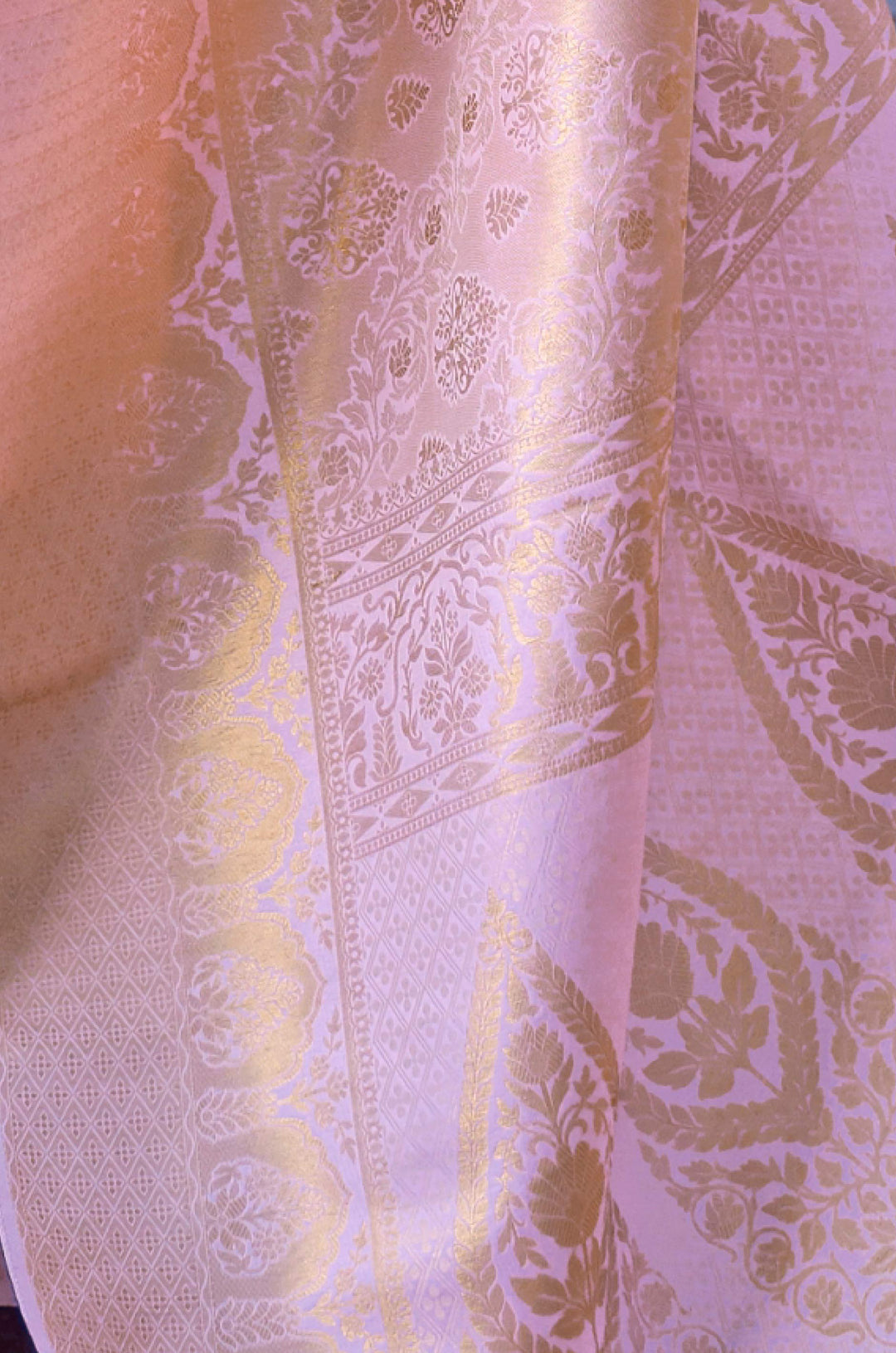 Pastel Purple Woven Silk Saree