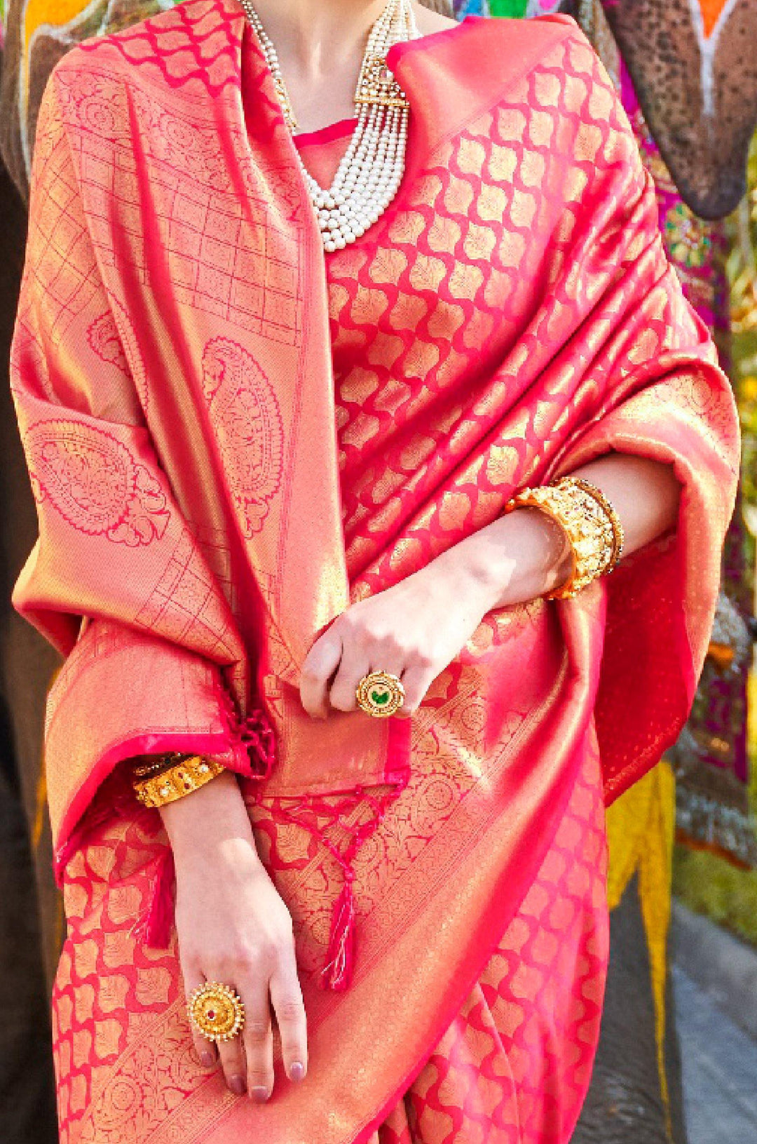 New Refreshing Dark Pink Saree - Wedding Vibes - Label Aarna